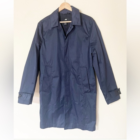 Navy Blue H&M weatherproof Car Coat Jacket - Picture 2 of 8